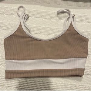 Beach Riot Eva Top in tan and white Size Small